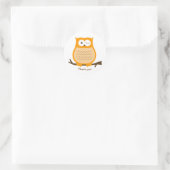 Sticker Faveur rond ORANGE OWL | Sceau d'enveloppe (Sac)