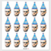 Sticker Faveurs d'anniversaire personnalisées avec visage  (Feuille)