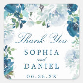 Sticker Favor de mariage de minuit fleuris (Devant)