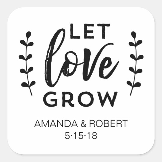 Sticker Favor de mariage | Laisser grandir l'amour (Devant)