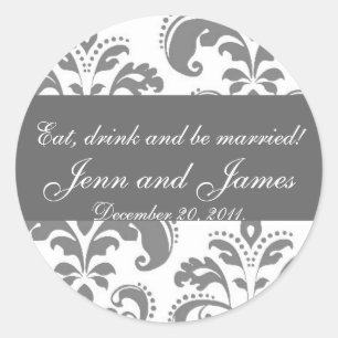 Sticker Favor de mariage Mangez, buvez et soyez ma