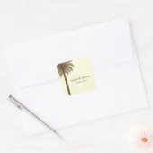 Sticker Favor Palm Beach Wedding - Brown (Enveloppe)