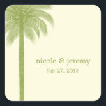 Sticker Favor Palm Beach Wedding - Vert<br><div class="desc">Magnifique et pleine de charme tropical,  cette collection moderne de mariages Palm Beach par berryberrysweet.com balayera vos invités de leurs pieds. N'hésitez pas à nous contacter pour des couleurs personnalisées.</div>