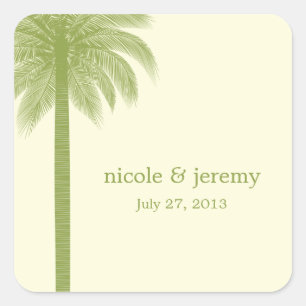 Sticker Favor Palm Beach Wedding - Vert