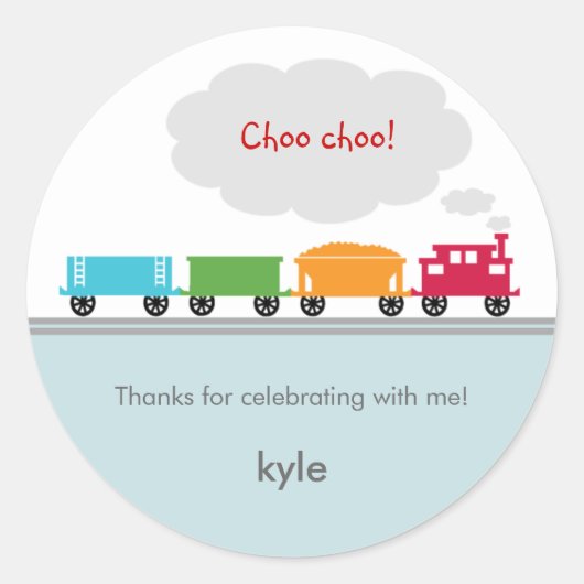 Sticker Favor Train Choo Choo ou Sceau Enveloppe (Devant)