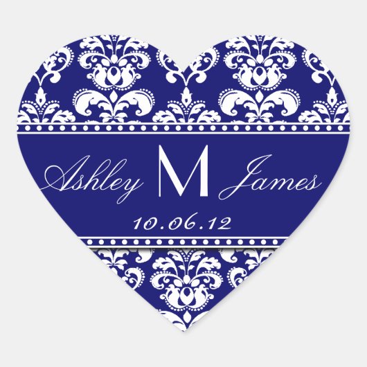 Sticker favori de Navy Blue Mariage damassé (Devant)