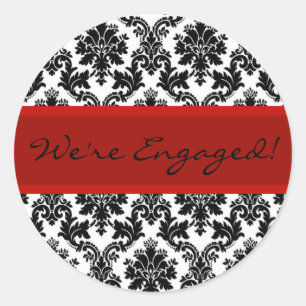 Sticker Favori de phoque Damask noir et Enveloppe 