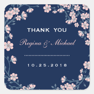 Sticker favori Marine Blue Rose Floral Wreath Wedd
