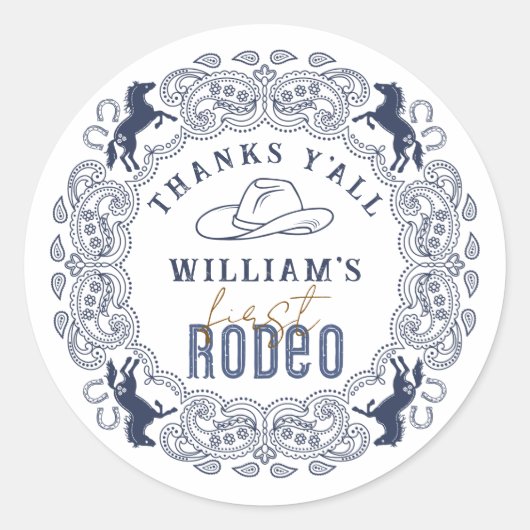 Sticker favori pour Anniversaire bleu marine - Wes (Devant)