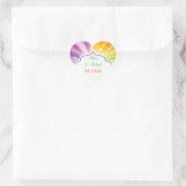Sticker favori pour mariage avec Sunburst rayé arc (Sac)