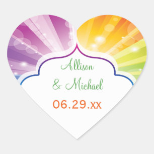 Sticker favori pour mariage avec Sunburst rayé arc