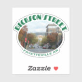 Sticker Fayetteville Arkansas Dickson Street avec photo (Feuille)