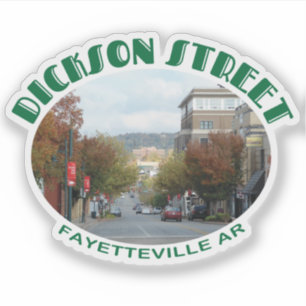 Sticker Fayetteville Arkansas Dickson Street avec photo