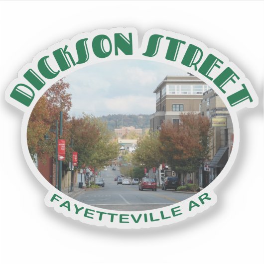 Sticker Fayetteville Arkansas Dickson Street avec photo (Devant)