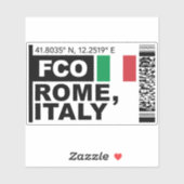 Sticker FCO Rome Boarding Pass - Italy Travel (Feuille)