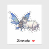 Sticker Fée apparentée et licorne Fantastique Art (Feuille)