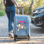 Sticker Fée asiatique tirée à la main, licorne et nom (Valise Insitu)