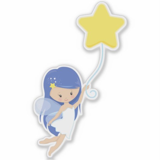 Sticker Fée De Fécule, Fée Mignonne, Fée Avec Ballons (Devant)