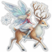 Sticker Fée de Noël sur rennes (Devant)