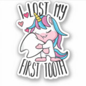 Sticker Fée Drôle - Cute Unicorn J'Ai Perdu Mon Premier T (Devant)