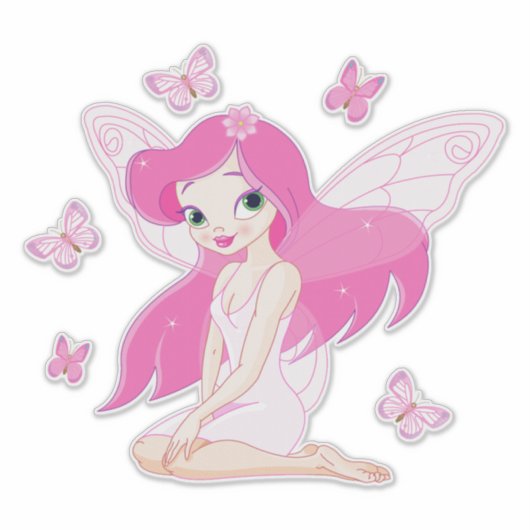 Sticker Fée et papillons (Devant)