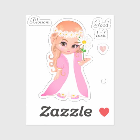 Sticker Fée & Fleurs (Feuille)