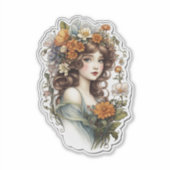 Sticker Fée rétro adorable (Devant)