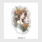 Sticker Fée rétro adorable (Feuille)