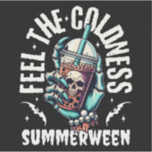 Sticker Feel the Coldness Summerween Skull Iced Bubble Tea (Devant)