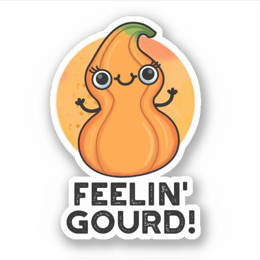 Sticker Feelin Gourd Funny Veggie Pun (Devant)