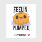 Sticker Feelin Pumped Funny Citrouille Pun (Feuille)