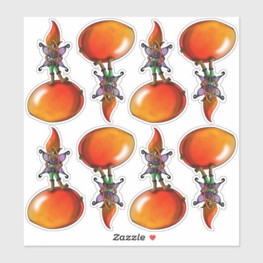 Sticker Fées et fruits afro-américains (Feuille)