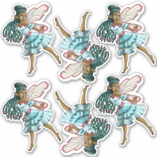 Sticker Fées noires mignons (Devant)