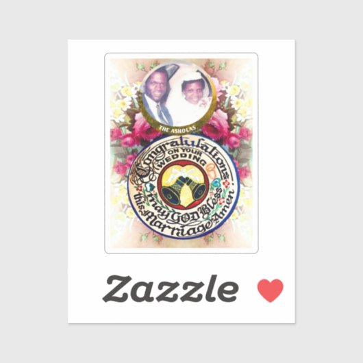 Sticker Félicitations à votre mariage Custom-Cut (Feuille)