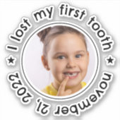 Sticker Félicitations pour la première dent perdue de l'en (Devant)