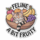 Sticker Félin un peu fruité - Chat cosy (Devant)