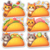 Sticker Feline Fiesta à Taco (Devant)