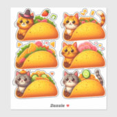 Sticker Feline Fiesta à Taco (Feuille)