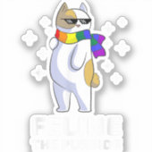 Sticker Feline Le Chat Gay pride Purride LGBT (Recto)