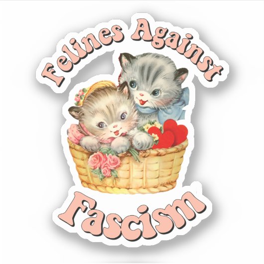 Sticker Felines contre le fascisme (Devant)