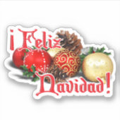 Sticker Feliz Navidad Baubles Ornements Noël (Devant)