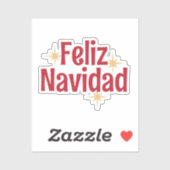 Sticker Feliz Navidad Espagnol Joyeux Noël Etoiles (Feuille)