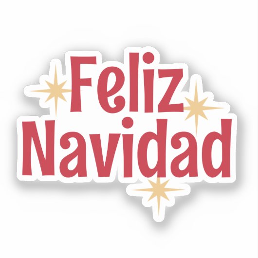 Sticker Feliz Navidad Espagnol Joyeux Noël Etoiles (Recto)