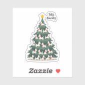 Sticker Feliz Navidog Christmas Dog T-Shirt, Funny Cute Xm (Feuille)