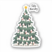 Sticker Feliz Navidog Christmas Dog T-Shirt, Funny Cute Xm (Devant)