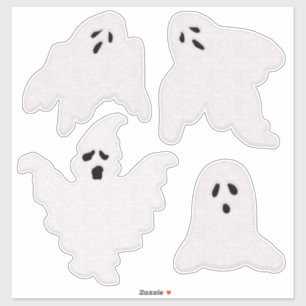Sticker Felt Look Fantômes Avec Un Trait Halloween