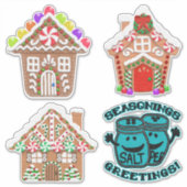 Sticker Felt Look Gingerbread Maisons | Style d'applicatio (Devant)