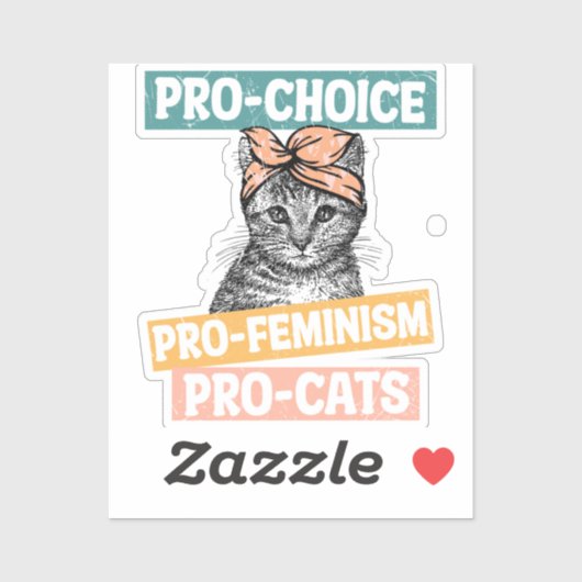 Sticker féministe amoureux des chats (Feuille)