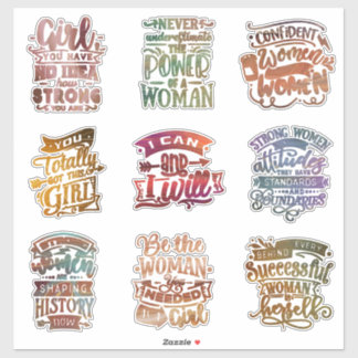 Sticker Feministe Forte Femme Motivationnelle Main Lettrée