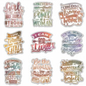 Sticker Feministe Forte Femme Motivationnelle Main Lettrée (Devant)